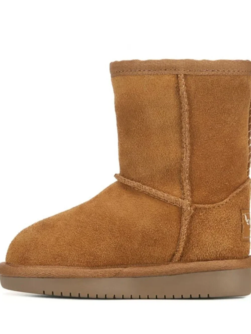 Koolaburra Chestnut Suede Faux-Shearling Kids Boots